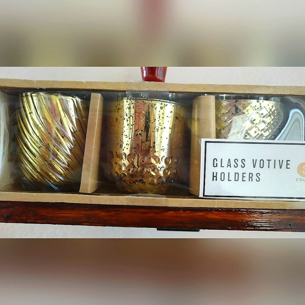 3-PIECE GLASS VOTIVE HOLDERS